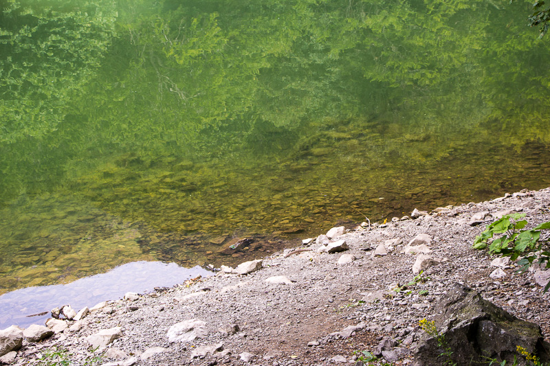 Crystal clear lake water