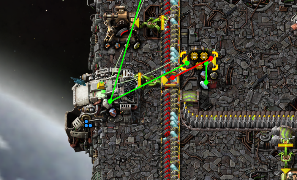 Factorio: Controlling Space Ship collector filters via circuit logic